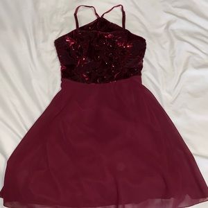 burgundy formal dress